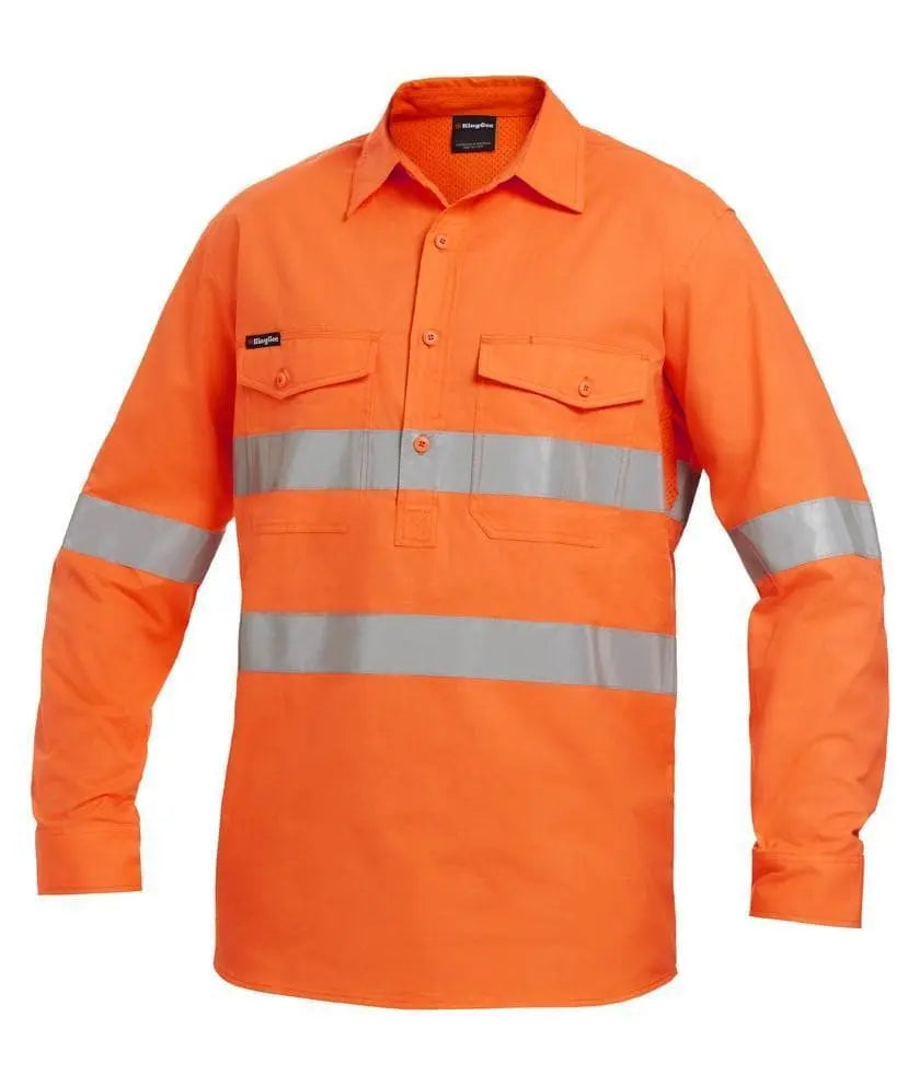 KingGee Work Wear Orange / 2XS KingGee Workcool 2 Reflective Closed Front Shirt L/S K54896